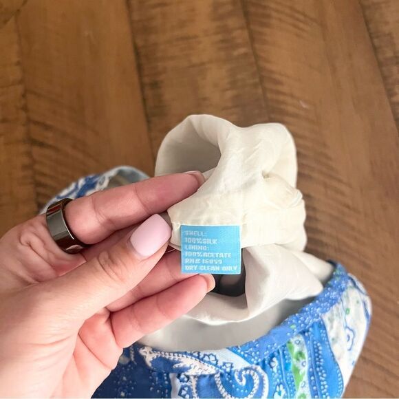 J Mclaughlin 100% Silk Lining Blue Paisley Pants Zip Size 2 - Picture 7 of 8